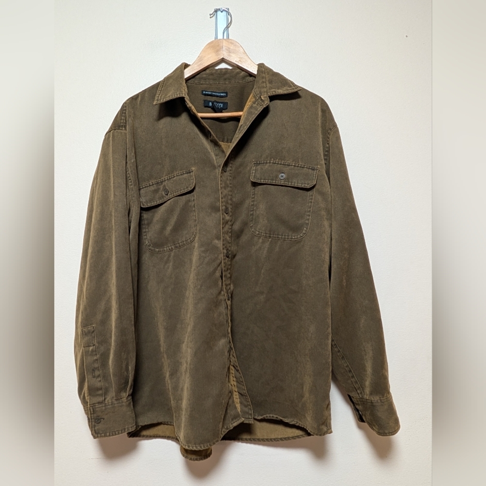 Bruno Men’s Lightweight Sueded Microfiber Shirt Jacket Brown Size L
